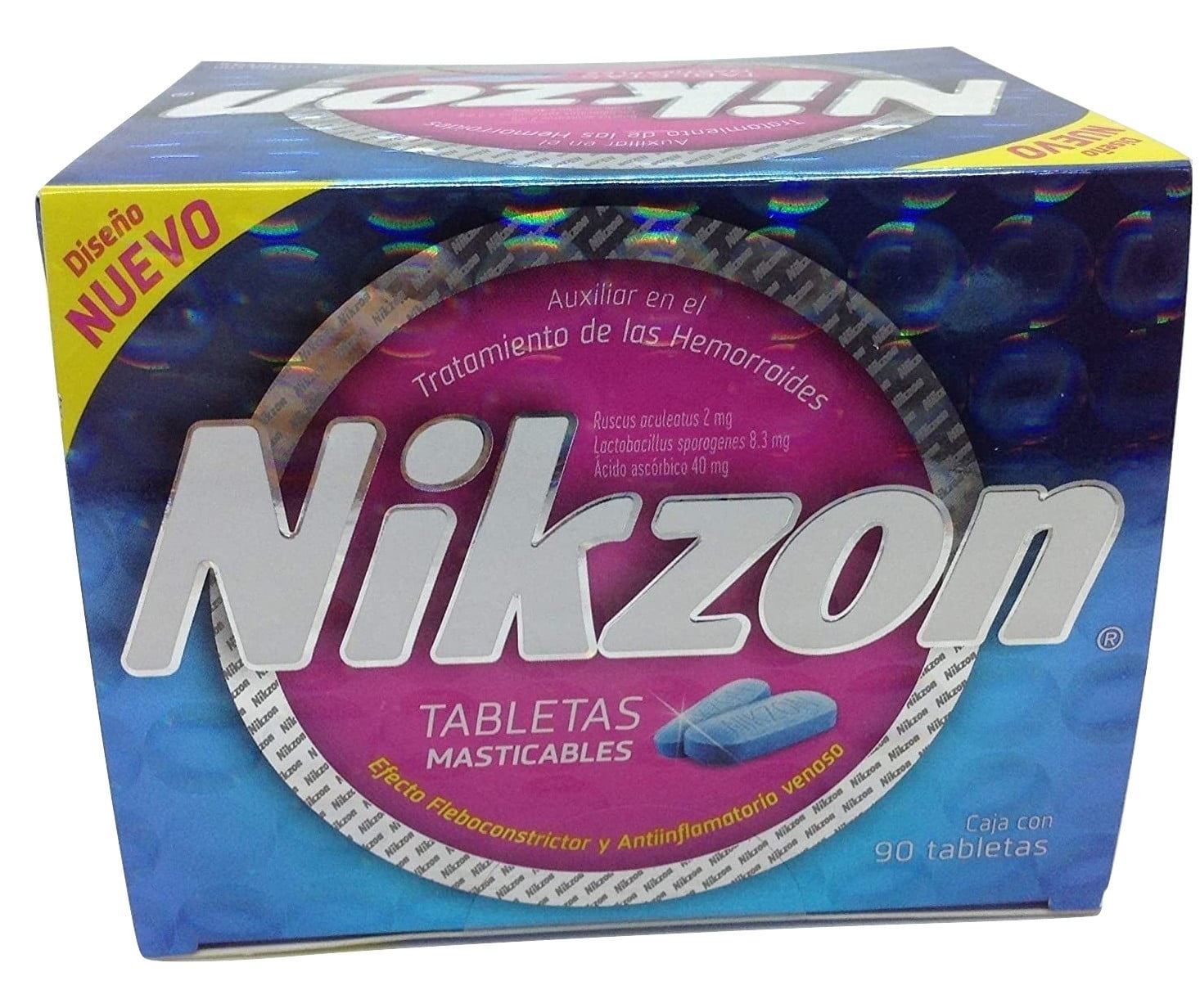 Nikzon 90 Tabs. Chewable treatment for Hemorrhoid Anti Inflammatory Hemorroides