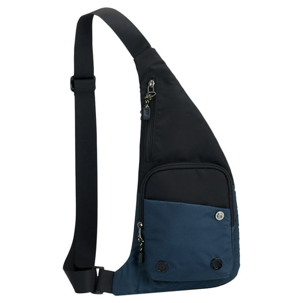 Bolso Pecho Hombre Antirrobo Crossbody Sling Fanny para Viajes Senderismo Azul Oscuro Azul