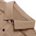 thumbnail image 6 of Ceisia Men's Plaid Print Long Sleeve Polo Shirt With Pocket Casual Business Solid Color Checkered Top Khaki XL Gift, 6 of 8