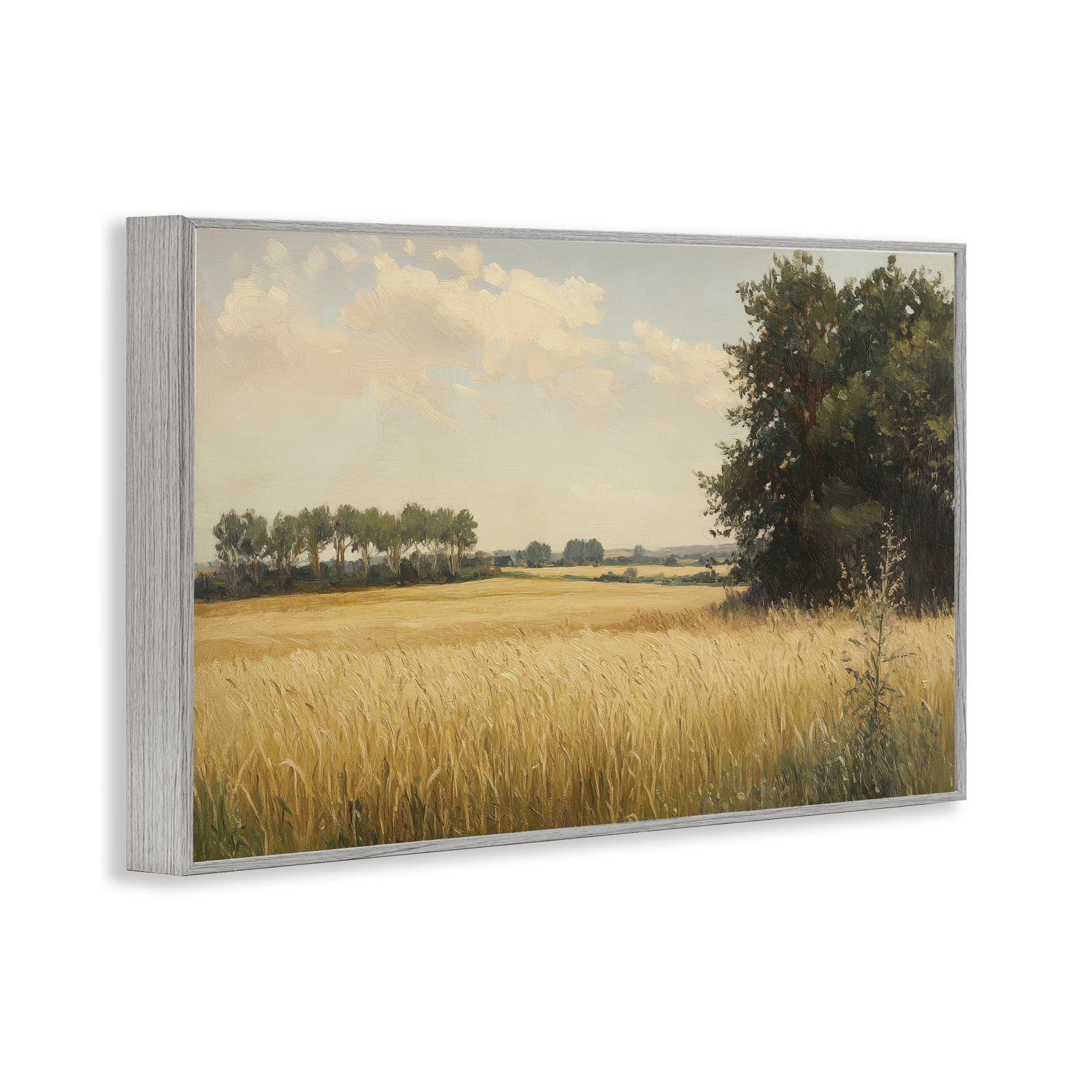Stupell Industries Where The Wheat Grows Gray Framed Giclee Art, design by Petal Prints Design