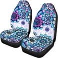 thumbnail image 5 of Pzuqiu Blue Bohemian Flower Seat Covers Full Set Easy to Install Front and Rear Split Bench Seat Covers Polyester Automotive Vehicle Cushion Car Interiors Fit for Most Sedans Truck Vans, 5 of 7