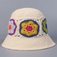 thumbnail image 1 of Gorro con forma de cubo para mujer hecho a mano de ganchillo coreano, gorro tejido de punto, gorros de lavabo con flores a la moda para Otoño e Invierno 2023, 1 of 5