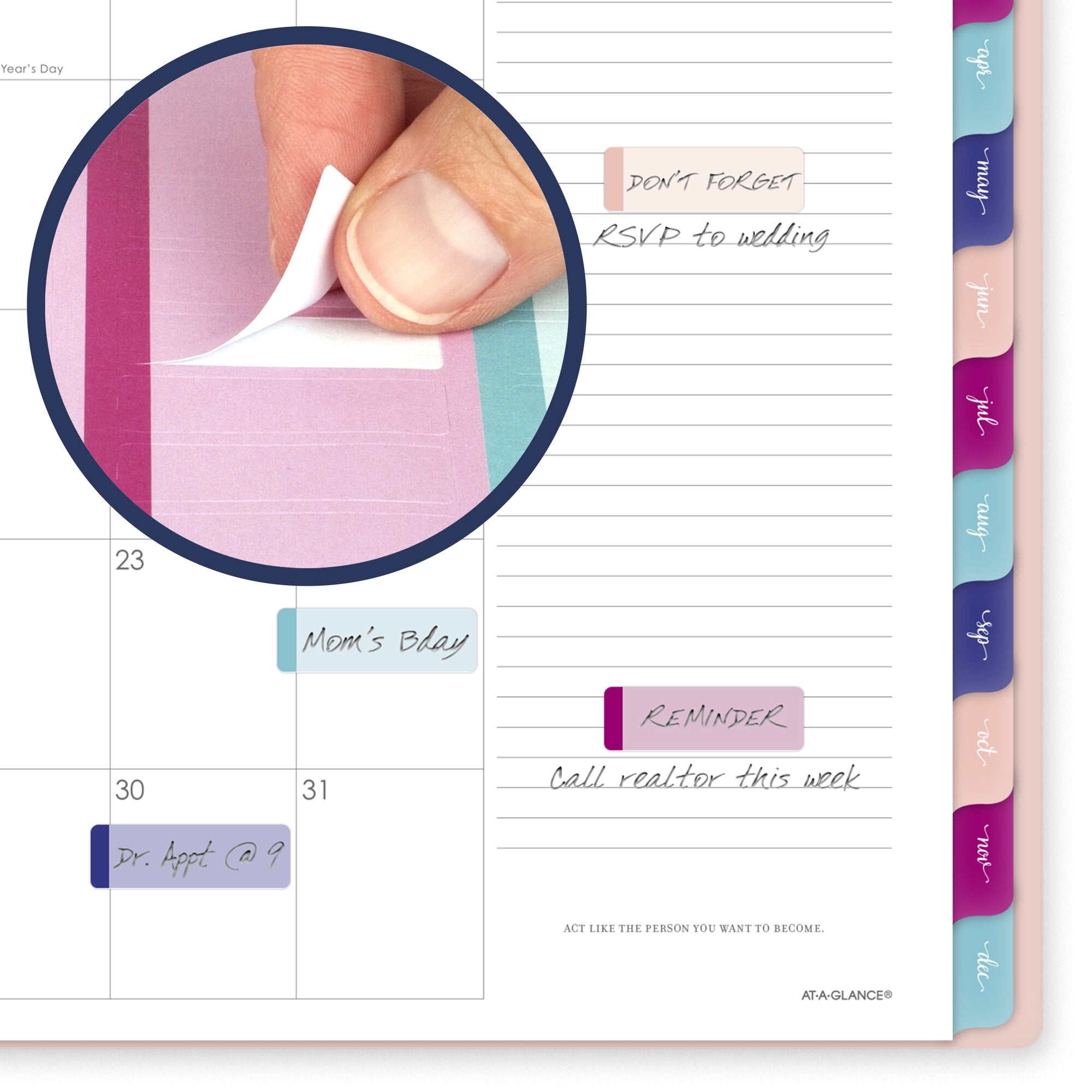 AT-A-GLANCE Harmony 2026 Weekly Monthly Planner Sunset Coral Medium 7 x 8 34 -
