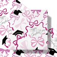 thumbnail image 2 of RUSPEPA Graduation Wrapping Paper Roll for Girls, Mini Roll, Pink and Black Graduation Cap Design, Adorable Bow Gift Wrap Paper for Graduates' Graduation Party and Celebration, 17 Inches x 16.4 Feet, 2 of 7