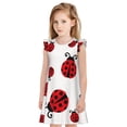 thumbnail image 1 of Fotbe Fly Flying Ladybug Vestido de Dormir para Niñas de 3 a 10 Años, Mangas Cortas, Estilo Princesa, Pijama Camisón con Mangas Voladas-X-Large, 1 of 6