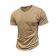 thumbnail image 4 of Blusas y camisas de manga corta con cuello en V para hombre, blusas casuales de moda con cuello en V, color liso, de manga corta, blusas, camisas, blusas para hombre, 4 of 8