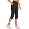 thumbnail image 5 of Babysbule Womens Straight Capris Pants Oversized Drying Tight Elastic Comfy Fitness Workout Yoga Pockets Pants, 5 of 7