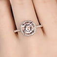 thumbnail image 7 of 3.75 Carat 10mm Round Cut Morganite Engagement Ring 10K Rose Gold Halo Diamond Moissanite Ring, Promise Ring, Anniversary Ring, 7 of 7