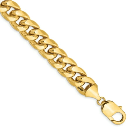 14k Yellow Gold 11mm Miami Cuban Chain Anklet Ankle Beach Bracelet 9 Inch (Best Cuban Sandwich In Miami Beach)