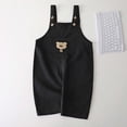 thumbnail image 3 of Pandaie Infant Baby Boy Girl Corduroy Overalls Romper Adjustable Button Suspender Pants Outfit Cute Bear Embroidery Clothes Black,6-12 Months, 3 of 4