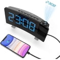 thumbnail image 1 of Projection Alarm Clock Radio, Projection Alarm Clock, Blue Blue --- Usb Charging Always Bright Projection Clock, 1 of 1