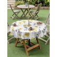 thumbnail image 3 of Outdoor Tablecloth with Umbrella Hole and Zipper, Yellow Spring Floral Round Table Cloth 60 Inch Waterproof Tablecloth, Flowers Botanical Elegant Pastoral Picnic Table Cover for Patio Camping, 3 of 7