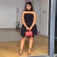 thumbnail image 4 of AURA Plus Size Strapless Bodycon A Line Dress Sexy Ruffle Summer Party Dress Women, 4 of 6