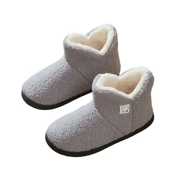AUXDIQ Unisex Plush Ankle Boot Slippers Cozy House Booties for Women Men