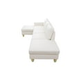 thumbnail image 5 of Starhome L Shaped White Faux Leather 2-Piece Couch Living Room Sofa Set, 5 of 13