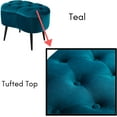 thumbnail image 5 of BirdRock Home Tufted Oblong Ottoman - Velvet Foot Stool - Teal, 5 of 9