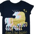 thumbnail image 4 of Unicorn "don't be basic" Big Girl's T-Shirt - Medium (7-8), 4 of 4