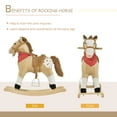 thumbnail image 5 of Qaba Kids Plush Ride-On Rocking Horse Toy Cowboy Rocker with Fun Realistic Sounds for Child 3-6 Years Old, Beige, 5 of 10