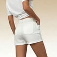thumbnail image 6 of Women's High Waisted Distressed White Denim Shorts Button Fly, 6 of 8