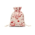 thumbnail image 2 of Panxico Liquidation! Sac Cadeau de Noël en Coton Lin Flocon de Neige avec Poche à Cordon, Rangement de Bonbons en Lin, Conteneurs de Rangement de Noël, 2 of 2