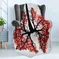 thumbnail image 4 of Modern Soft Flannel Fleece Blanket, Eco Environment Themed Human Lung Shaped Floral Tree Healthy Lifestyle Nature Print, Cozy Plush for Indoor and Outdoor Use, 60" x 80", Red Brown, by Ambesonne, 4 of 5
