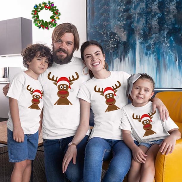 (Parcel Llegado Necesita 15 Días) 1pcs Feliz Navidad Familia A Juego Camiseta Partido Look Familiar