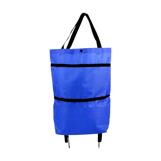 Japceit Sac à Roues de Magasinage Portable Sac de Traction Sac à Roulettes Télescopique Sac de Magasinage de Supermarché Chariot de Magasinage Sac à Dos Pliable