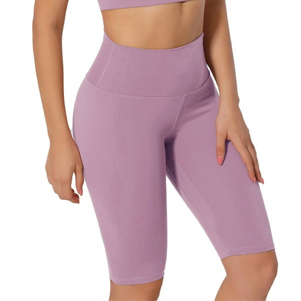 PEASKJP Carpi Leggings for Women No See-Through High Waisted Tummy Control  Yoga Pants Workout Running Legging, Purple L