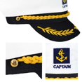 thumbnail image 2 of Gorro de capitán de barco NCWIND para adultos, hombres y mujeres, blanco y negro, 2 of 8
