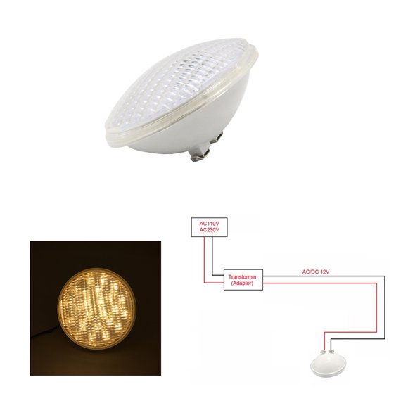 Pool Light RGB Underwater PAR56 Pool Headlight 12V Piscina Pond Lighting IP68 Multiple Color Warm Cool White ,Easy to Install