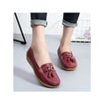 thumbnail image 5 of Rotosw Womens Loafers Round Toe Boat Shoes Flat Flats Nonslip Slip On Moccasins Work Casual Wine Red 7.5, 5 of 8