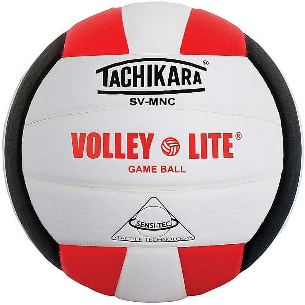 Tachikara SVMNC Volley-Lite Training Volleyball, Scarlet/White/Black