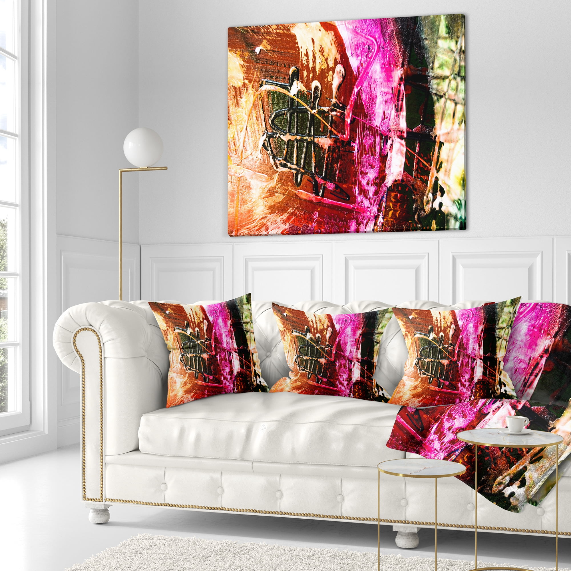 Designart Structure Abstract Art - Abstract Throw Pillow - 16x16