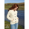 thumbnail image 5 of Aran Irish Cardigan Sweater for Women Made in Ireland Supersoft Merino Wool Lumber Jacket, 5 of 9