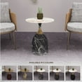 thumbnail image 3 of LeisureMod Side Table Round Sintered Stone Top Modern Accent Table with Stainless-Steel Base Chic End Table for Home, Living Room Oslo Series in Grey, 3 of 10