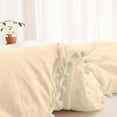 thumbnail image 5 of DNG Creations 5 Piece White Pom Pom Duvet Cover with Zipper Closure, 100% Egyptian Cotton, 800 Thread Cotton ( Oversized King - Solid Ivory ), 5 of 5