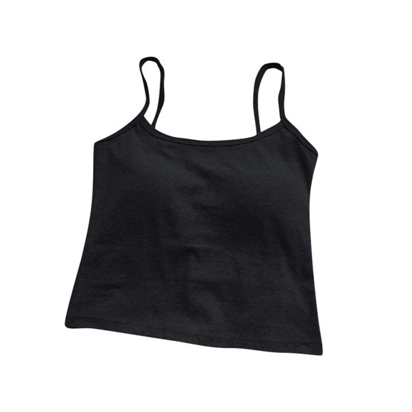 WZXFASHION Lady's Spring And Autumn Pure Cotton Suspenders Beautiful Back Vest Integrated With Chest Pads Wrapped Chest Solid Color Outer Wear Bottoming Short Tube Top TubeTops Black One Size