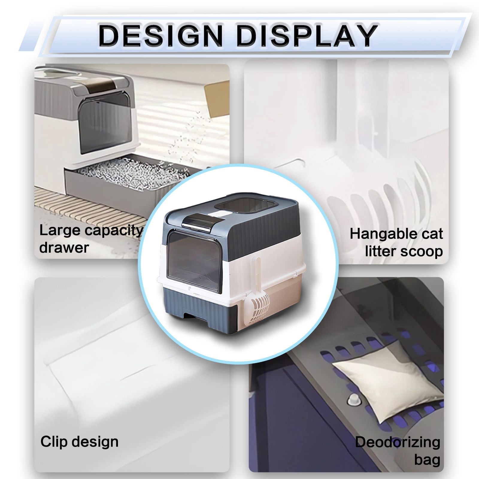 Ultimate Enclosed Cat Litter Box with Easy Clean Drawer & Anti-Spill Design for Large Capacity