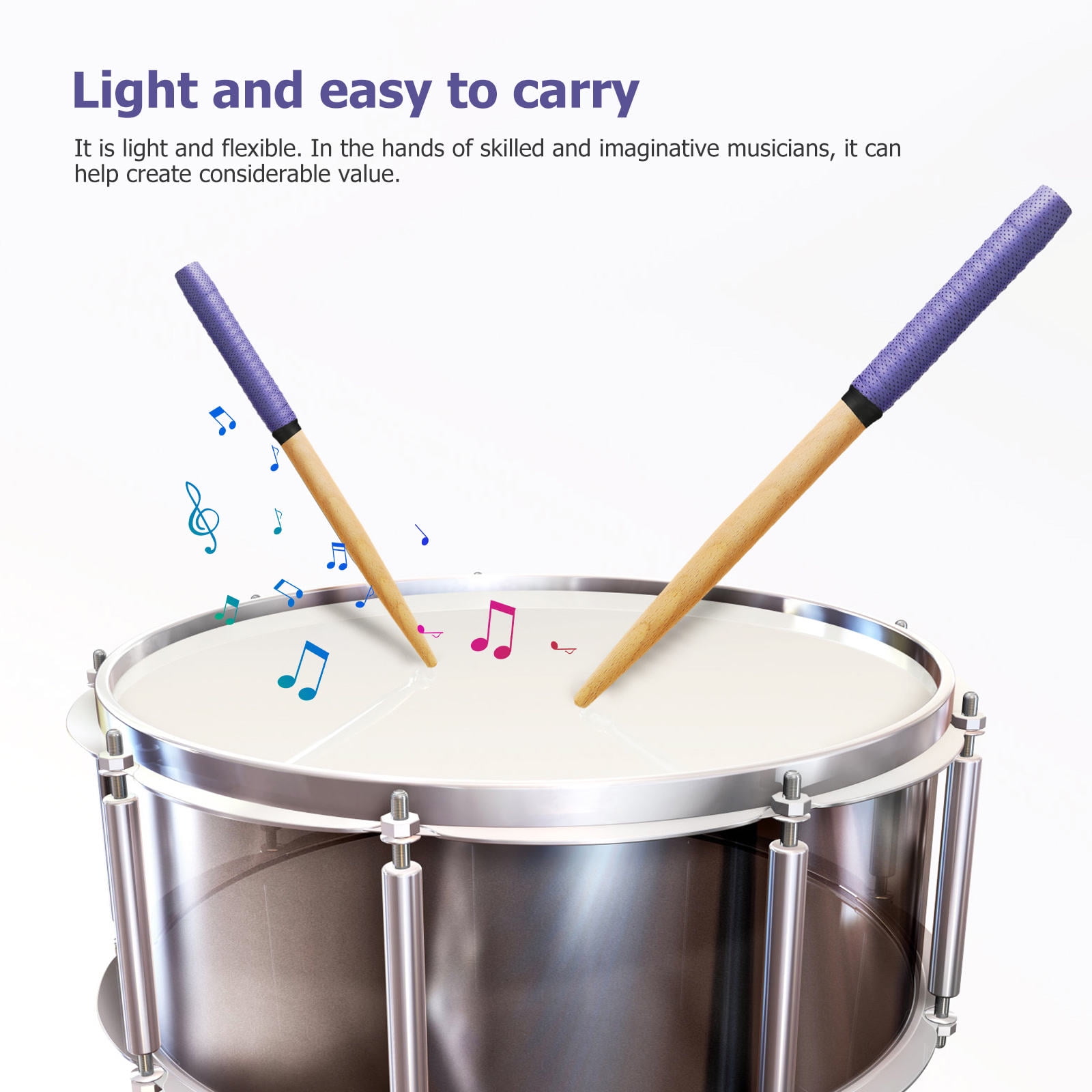 HOMEMAXS 3 Pairs Drumsticks Portable Drum Sticks Lightweight Sticks for Drum