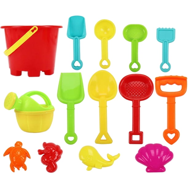 Juego De Herramientas De Playa De 14 Uds., Juguetes De Arena Para Niños, Herramientas De Playa De Agua Divertidas, Pala De Arena Y Cubo, Juego De Juguetes, Regalos Yuarrent OD016669-01