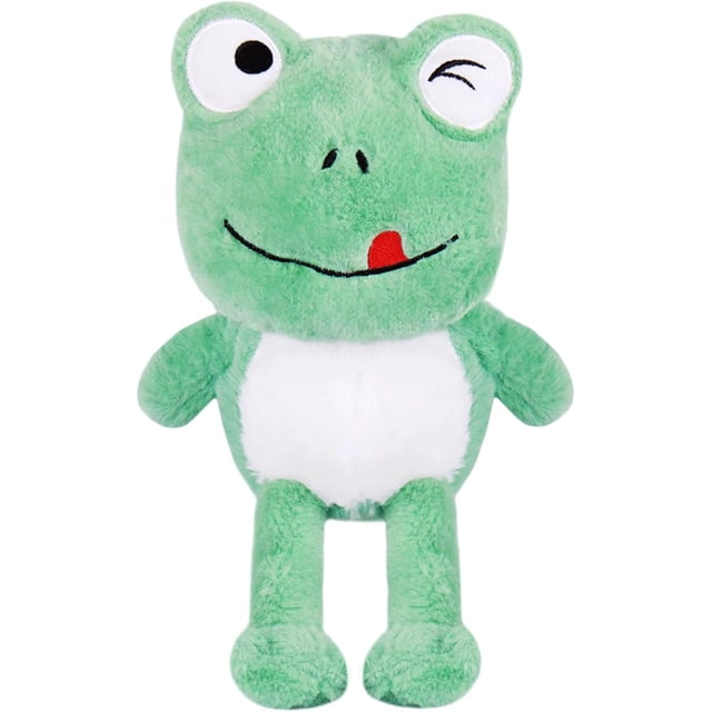 PELUCHERIA - Peluche de Rana Verde, 20 cm, Juguete Suave con Diseño Sonriente