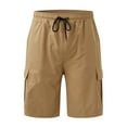 thumbnail image 4 of Shorts Men Casual Solid Knee Length Cargo Multi Pockets Fashion Short Pants Shorts for Men Khaki XL, 4 of 7