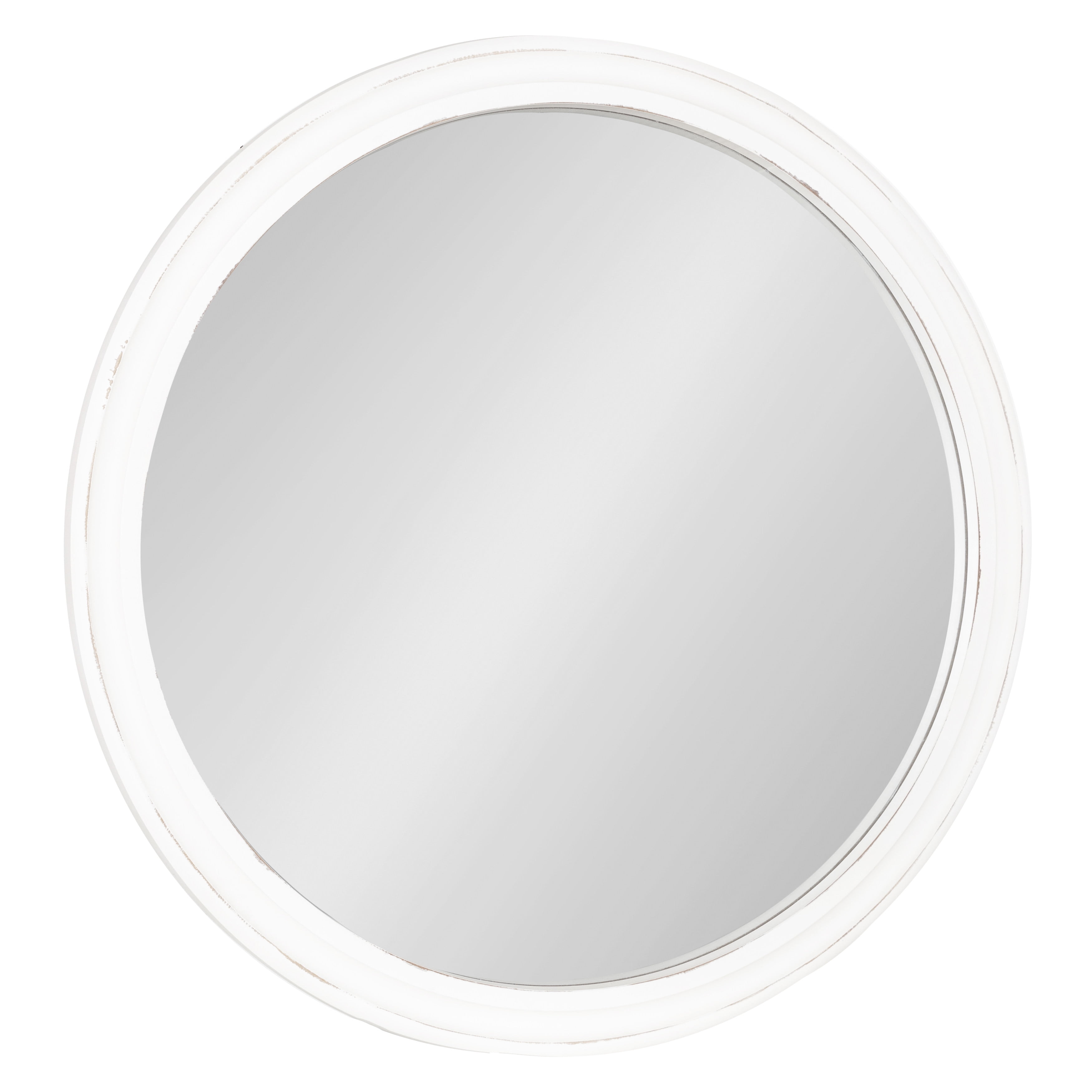 Kate and Laurel Mansell Farmhouse Wood Framed Round Wall Mirror, 28