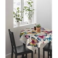 thumbnail image 4 of Colorful Butterfly Suqare Tablecloth - 54 x 54 Inch, Elegant Pastoral Butterflies Rustic Watercolor Waterproof & StainResistant Tablecloth, Washable Oil-proof Table Cover for Dining/Party/Wedding, 4 of 9