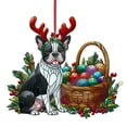 thumbnail image 2 of Christmas Ornament Adorable Dog Design for Holiday Decor Tree Decoration or Gift for Dog Lovers/ Christmas Ornament 2D Flat 8Cm M, 2 of 6