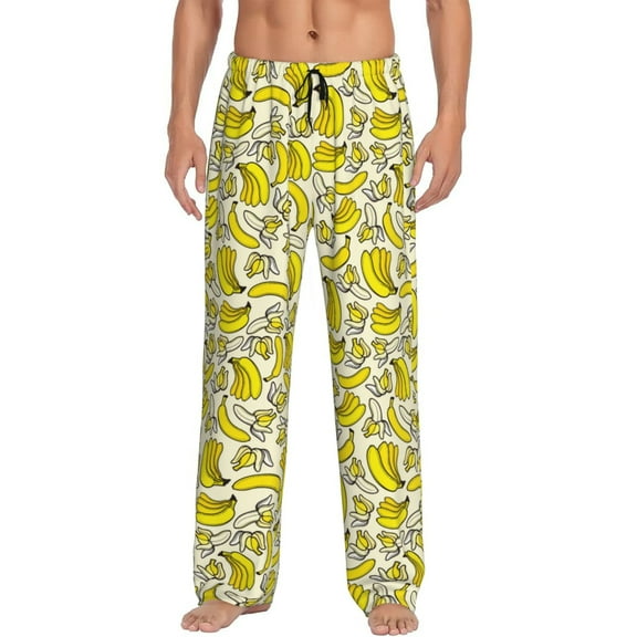 Saiise Banana Print Mens Pajama Pants for Men,Mens Lounge Pants,Funny Gifts for Men,Men's Pajama Bottoms-Small