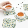 thumbnail image 4 of Drink Coasters, White daisy -PVC Leather Coasters Sets of 4 for Tabletop Protection - Bar Accessories, Coasters for Drinks Cup Aesthetic Coasters Home Office Decor Square, 4 of 5