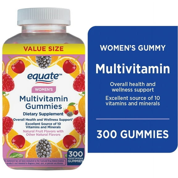 Equate Women's Health and Wellness Support Multivitamin Gummies, 300 Count
