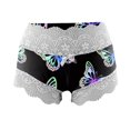 thumbnail image 5 of Gibobby Conjunto de lencería de encaje Conjunto de dos piezas con tirantes de encaje sin mangas sexy con estampado para mujer(Azul oscuro, XL), 5 of 5