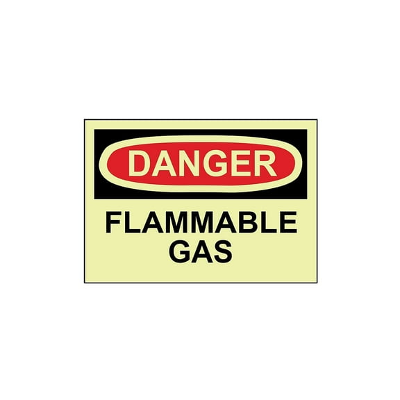 National Marker Danger Flammable Gas 10X14 Adhesive Vinylglow GD276PB